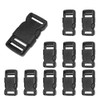 CooBigo 10pcs 1/2"(12.5mm) Side Release Buckles Plastic Black Quick Adjustable
