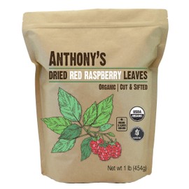 Anthony's Organic Red Raspberry Leaves, 1 lb, Cut & Sifted, Gluten Free, Non GMO, Non Irradiated, Keto Friendly