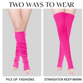 Buauty Leg Warmers 80s Party Ribbed Knit Outfits for Women Girls Fashion Y2k Winter Sports Neon Party Yoga Socks Accessories