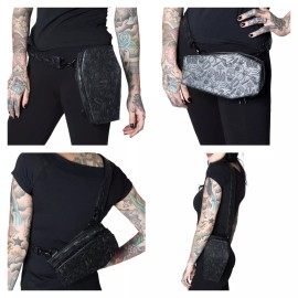 Kreepsville 666 Coffin Hip Faux Leather Fanny Pack Spooky Embossed Graphics