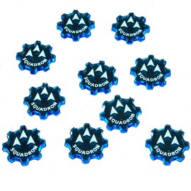 LITKO Armada Tokens | Compatible with Star Wars: Armada | Defense | Objective | Command | 10 Pack (Squadron, Fluorescent Blue)