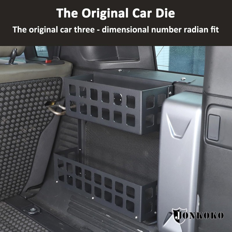 JONKOKO Car Trunk Storage Basket Organizer Side Cargo Rack Modular