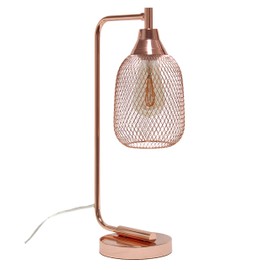 Elegant Designs LD1060-RGD Mesh Wire Table Desk Lamp, Rose Gold