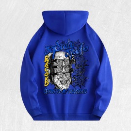 Hip - Hop Graphic Hoodie 100% Cotton US Warehouse 6 ColorsColor: Blue, Size: L