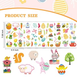 16 Sheets Easter Stickers Easter Egg Animals Stickers Decorating Party Favors Easter Basket Stuffers for Scrapbooking School Classroom Crafts Cards