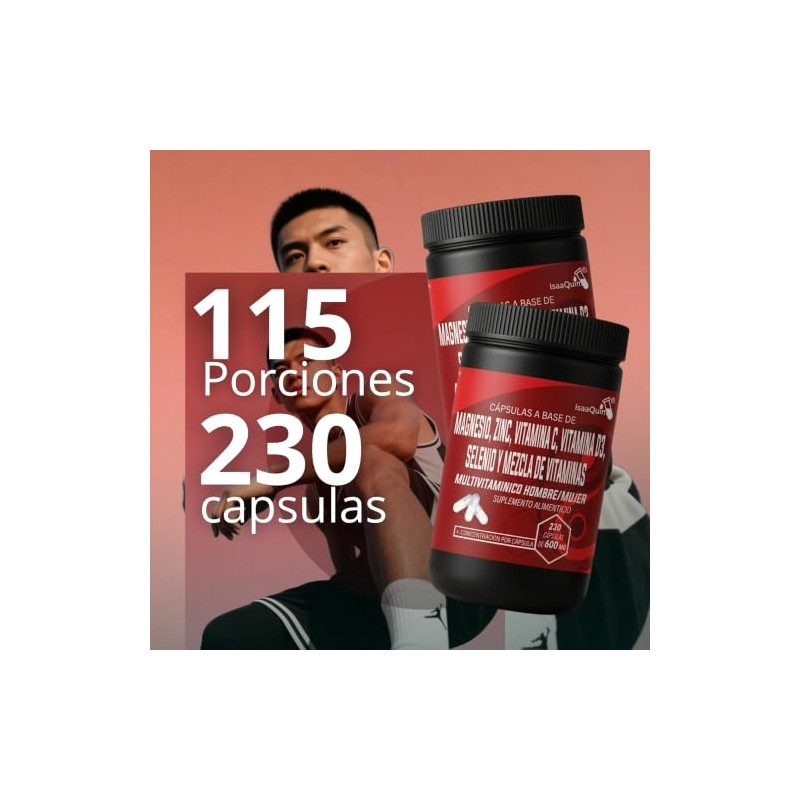 Multivitamínico Hombre/Mujer con Magnesio, Zinc, Vitamina C, Vitamina D3 y