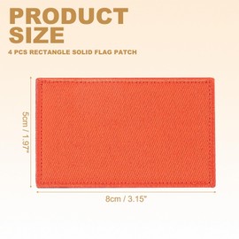 PATIKIL Rectangle Solid Flag Patch, 4 Pcs 3x2 Inch Pure Embroidered Patch Decorative for Holes Hats Jeans Repair Bags DIY Craft, Orange