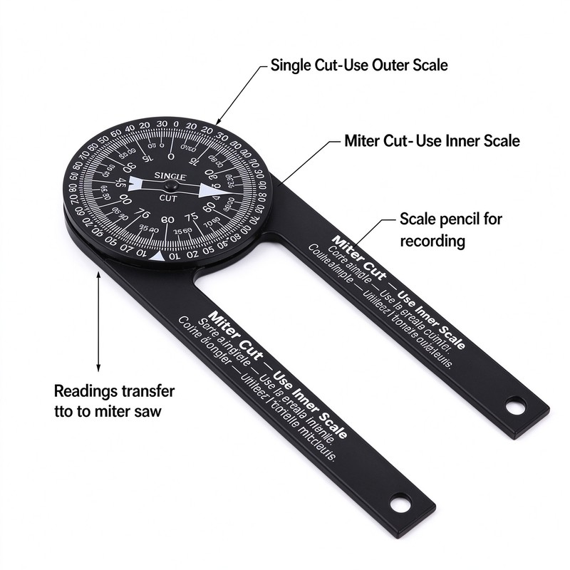 Miter Saw Protractor for Woodworking – High Precision Angle Finder