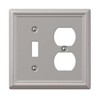 AMERELLE 149TDBN Chelsea Steel Toggle/Single Duplex Wallplate, Single Single, Brushed