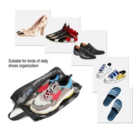 Shoe Bags for Travel, Waterproof Oxford Lightweight Shoe Pouch Portable Shoe Covers for Gym Dance, Travel Essentials (Medium)