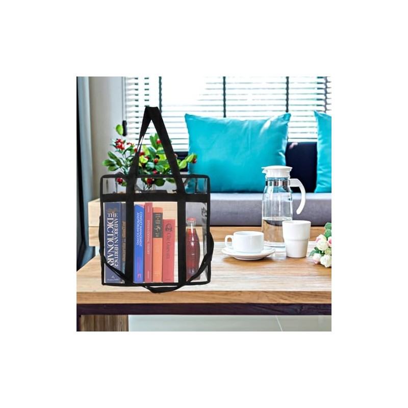 ifundom Bolso de Hombro Transparente Negro de Pvc y Multifuncional