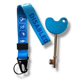 PAC Supplies Global NKS Radar Toilet Key with Disabled Wrist Strap Lanyard, Blue