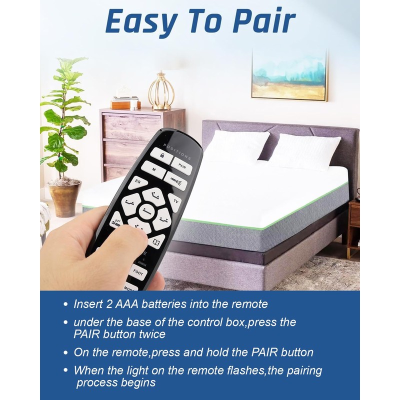 Adjustable Bed Remote Control RF.27.19.02 Fit for GhostBed Bed (Without