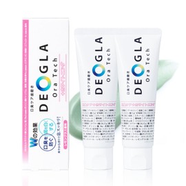 【2-Pack】DEOGLA Ora Tech Toothpaste Without Fluoride (100g×2 Tubes) Bad Breath Care Whitening (Made in Japan/Lemongrass Flavor) Suitable for Both Children and Adults