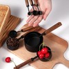 Stainless Steel Measuring Cups Set and Measuring Spoons Wooden Handle