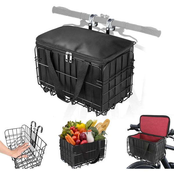 Bike Basket Front,Foldable Bike Basket,Bike Baskets for Adult Bikes Quick