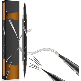Lápiz de Cejas 2 Piezas, Efecto Microblading 3D Impermeable, Marrón Oscuro