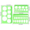 Circle and Oval Template, 4 Pack Clear Green Plastic Measuring