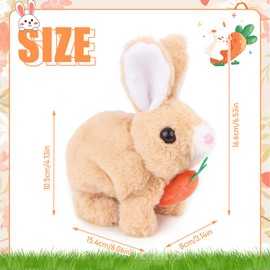 Byffoer Bouncing Rabbit, Interactive Electronic Pet Plush Rabbit Toy with Sound Movements Wiggle Rabbit Cuddly Toys Easter Bunny Plush Toy