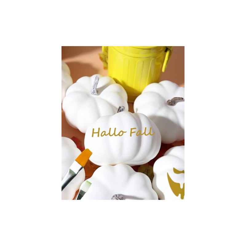4 Inch Small White Pumpkins for Decorating - 8PCS Small