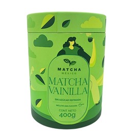 Té Verde Matcha con Vainilla Sin Azúcar Añadida Ni Lácteos En Polvo Para Bebidas Rico En Antioxidantes Vegano Matcha México (400 Gramos)              