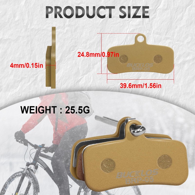 BUCKLOS Bike Disc Brake Pads - Bicycle Disk 4 Piston