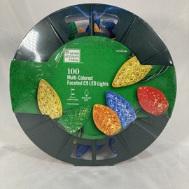 Home Accents Holiday 100 LED Multi Colored Faceted C9 Lights Indoor/Outdoor NEW