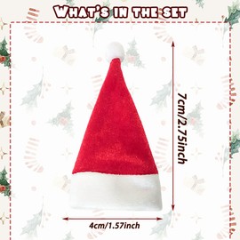 REYOK 50 PCS Red Mini Lollipop Christmas Hat, Christmas Candy Hat,Mini DIY Christmas Hat,Mini Felt Christmas Hats,Christmas Decoration,Dinner Table Decor for DIY Home Holiday Decor Y6-MNSDM