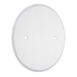 TayMac LPB3325 Flat Blank 5-Inch Round Standard Metallic Wallplate, White
