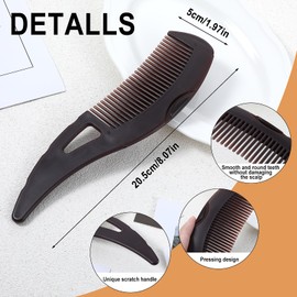 Nogeqi 2 Pcs Scalp Comb for Dandruff Removal,Energy Massage Comb,Pressable Scalp Sweep Detoxing Comb,Dandruff Comb Remover,Scalp Build Up Remover for Clean Hair and a Comfortable Scalp(Brown)
