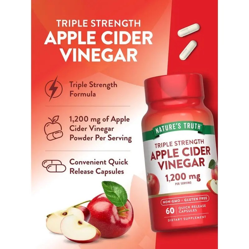 Apple Cider Vinegar Capsules 1200 mg – Daily Wellness Supplement