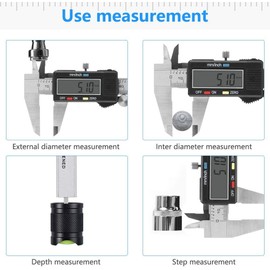 YITIKA Calibre Vernier digital de 0-6 pulgadas con visualización LCD grande de conversión de pulgadas/MM y herramienta de calibración de acero inoxidable para bricolaje y trabajo en casa, batería de moneda incluida, 150 mm