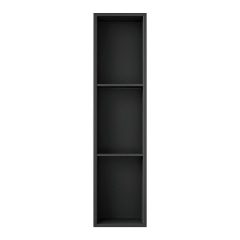 Neodrain 8X36 Inch Matte Black Three Layers Shower Niche, Stainless