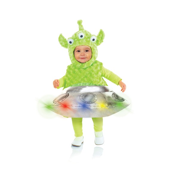 Toddler's Cute Light Up Alien UFO Costume - Out of this World Belly Babies