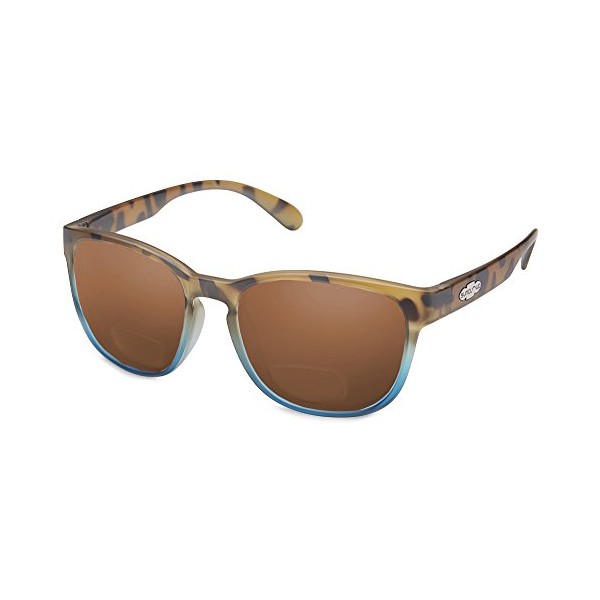 Suncloud Loveseat Polarized Bi-Focal Reading Sunglasses in Matte Tortoise Blue/Brown