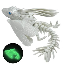 SGYYSG Feathered Wyvern Dragon,3D Printed Dragon, Articulated Dragon with Wings, 3D Printed Toys, Desktop Pet - Perfect for Fantasy Enthusiasts (Noctilucent Green)
