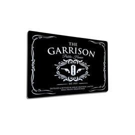 The Garrison public house black metal pub bar wall sign
