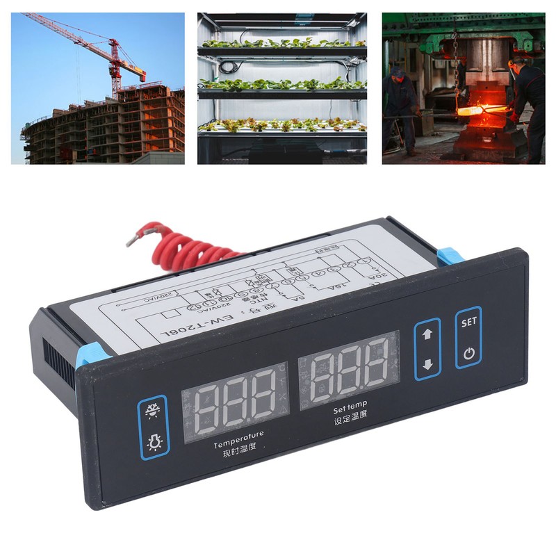 Digital Display Thermostat with Dual Sensors PID Temperature Controller for
