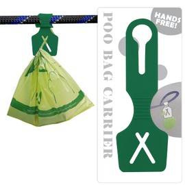 Silicone Hands-Free Dog Poop Bag Holder for Used Poo Bag Carrier Leash Attachment fit Any Leash for Dog Walking(1 Count, Green)