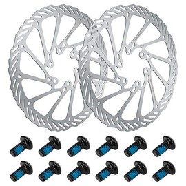 Yangfei 2 Pieces Bicycle Brake Disc, 160mm Disc Brake Rotor Stainless Steel Bike Rotor with 12 Pieces Screws Bicycle Disc Brake Rotor for Road Bike Mountain Bike MTB