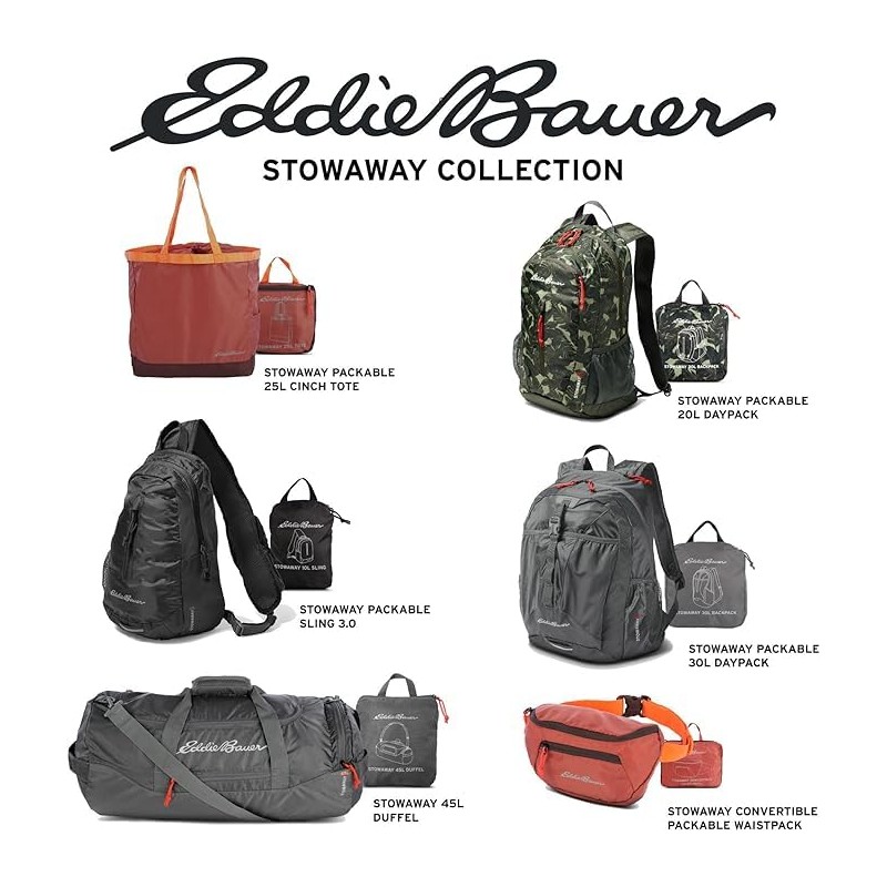 Eddie Bauer Unisex's Stowaway Packable Tote Bag | Lightweight |
