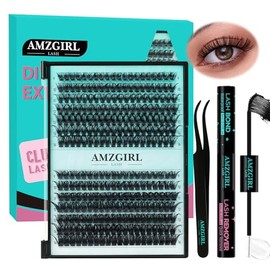 Lash Extension Kit 280PCS Eyelash Clusters 60D 80D DIY Eyelash Extension Kit Individual Lashes Natural Lash Clusters Kit with Lash Bond and Remover, Lash Tweezers(D-Mix9-16mm Kit)
