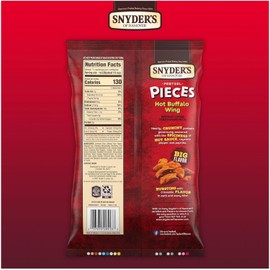 Snyder’s of Hanover Pretzel Pieces, Hot Buffalo Wings Flavor, 319g Bag – Spicy Crunchy Snack, Bold Flavored Baked Pretzel Chunks for Parties & Game Nights (Pack of 1)