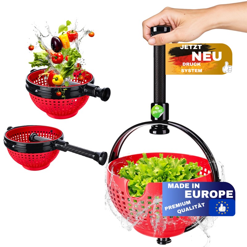 WoonFux® Salad Spinner with Practical Folding Handle - Salad Spinner