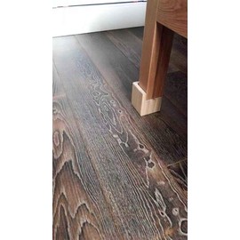 Mysummer Pack of 4 Bed Risers Square Wood Color Furniture Risers, Add 2" Height to Sofa,Desks,Tables and Chairs Creat Underbed Storage (unfinished wood color)