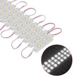 Q QINGCHEN 200 PCS 5050 SMD DC12V Injection 3 LED Module White 0.72W Waterproof Decorative Back Light for Letter Sign Advertising Signs with Tape Adhesive Backside
