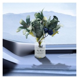 UHANBUT Flower Car Dashboard Decoration, Mini Kawaii Resin Plant Car Rearview Mirror Ornaments Decorations, Funny Vehicles Interior Aesthetic Accessories for Women Present (Blue)