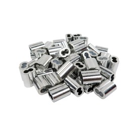 Aluminum Oval Sleeves, 0.04 - 0.12 inches (1.0 - 3.0 mm), Pack of 50, Oval Sleeve, Caulking, Crimping Machine, Hand Press, Clamp, Aluminum Sleeve (0.12 inches (3.0 mm)