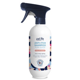Pet Life Unlimited Dog Shampoo Itchy Skin Relief Foaming Spray, Itch Relief for Dogs - Plant-Based Honey Oat Blossom Scented Dog Itching Skin Relief Spray Shampoo - Made in USA - 16 Ounce (Pack of 1)