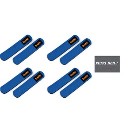 Behr Set of 8 Neoprene Mini Rod Bands Blue Velcro Straps 10.5 cm x 2 cm for Ultra Light Feeder or Fly Rods + Free Petri Heil! Sticker